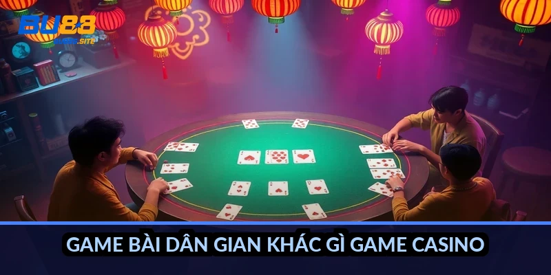 Game bài dân gian khác gì game casino?
